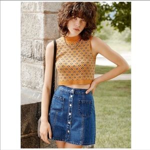 NWT H&M Snap Front Jean Mini Skirt